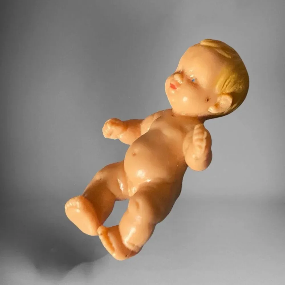 West Germany Bully Plastic Baby Blue Eyes 1.5” Tags Intact